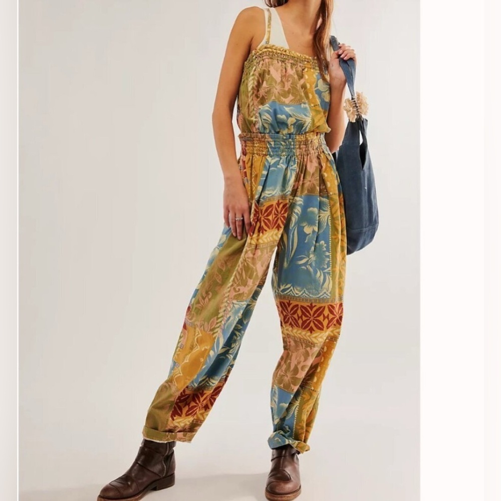 NWOT Free People Retro Heatwave One-Piece in Desert Combo - Retro Patchy